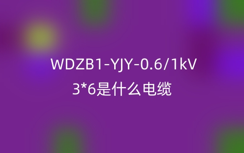 WDZB1-YJY-0.6/1kV 3*6是什么电缆？(图1)