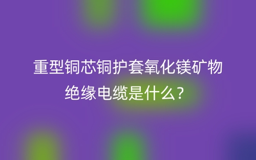 重型铜芯铜护套氧化镁矿物绝缘电缆是什么？(图1)