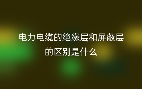 电力电缆的绝缘层和屏蔽层的区别是什么？(图1)