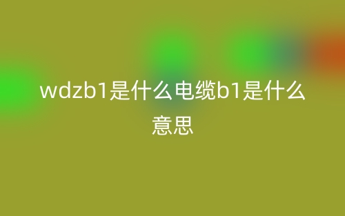 wdzb1是什么电缆b1是什么意思？(图1)