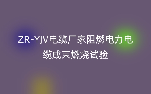 ZR-YJV电缆厂家阻燃电力电缆成束燃烧试验(图1)