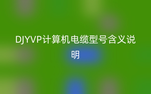 DJYVP计算机电缆型号含义说明(图1)