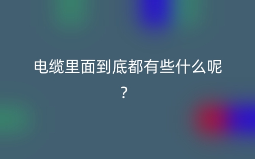 电缆里面到底都有些什么呢？(图1)