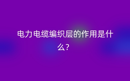 电力电缆编织层的作用是什么？(图1)