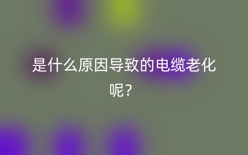 是什么原因导致的电缆老化呢？(图1)