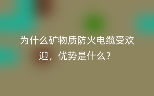 为什么矿物质防火电缆受欢迎，优势是什么？(图1)