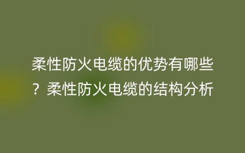 柔性防火电缆的优势有哪些？柔性防火电缆的结构分析(图1)
