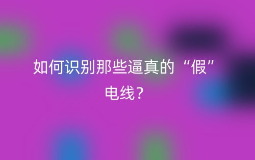 如何识别那些逼真的“假”电线？(图1)