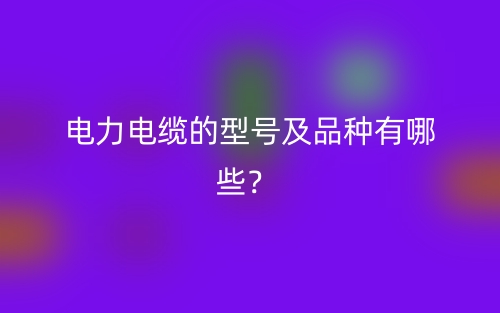 电力电缆的型号及品种有哪些？(图1)
