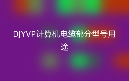 DJYVP计算机电缆部分型号用途(图1)