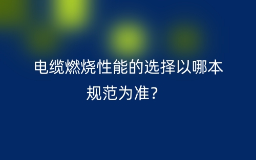 电缆燃烧性能的选择以哪本规范为准？(图1)