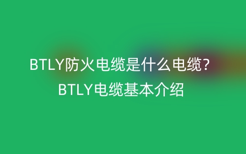 BTLY防火电缆是什么电缆？BTLY电缆基本介绍(图1)