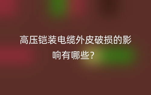 高压铠装电缆外皮破损的影响有哪些？(图1)