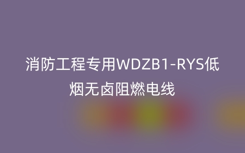 消防工程专用WDZB1-RYS低烟无卤阻燃电线(图1)