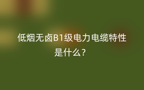低烟无卤B1级电力电缆特性是什么？(图1)