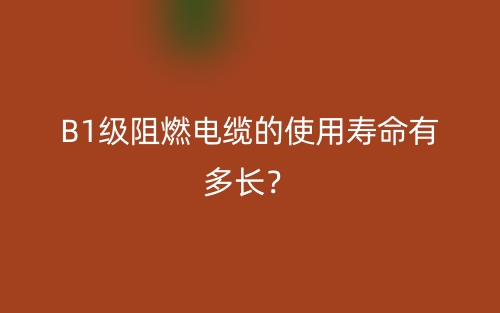 B1级阻燃电缆的使用寿命有多长？(图1)