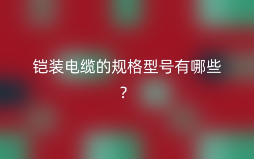 铠装电缆的规格型号有哪些？(图1)