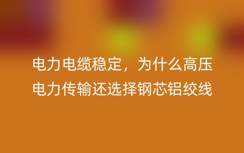 电力电缆稳定，为什么高压电力传输还选择钢芯铝绞线？(图1)