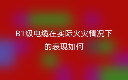 B1级电缆在实际火灾情况下的表现如何(图1)
