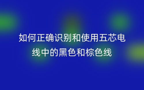 如何正确识别和使用五芯电线中的黑色和棕色线(图1)