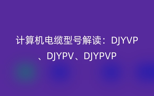计算机电缆型号解读：DJYVP、DJYPV、DJYPVP(图1)