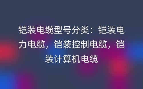 铠装电缆型号分类：铠装电力电缆，铠装控制电缆，铠装计算机电缆(图1)