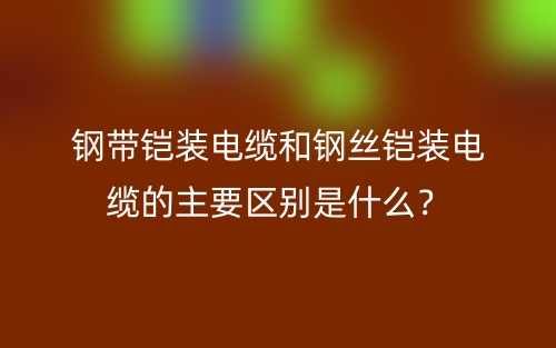 钢带铠装电缆和钢丝铠装电缆的主要区别是什么？(图1)