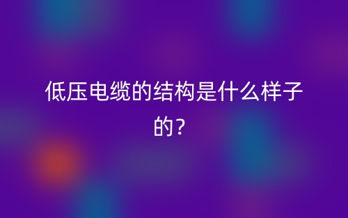 低压电缆的结构是什么样子的？(图1)