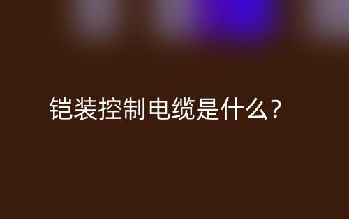 铠装控制电缆是什么？(图1)